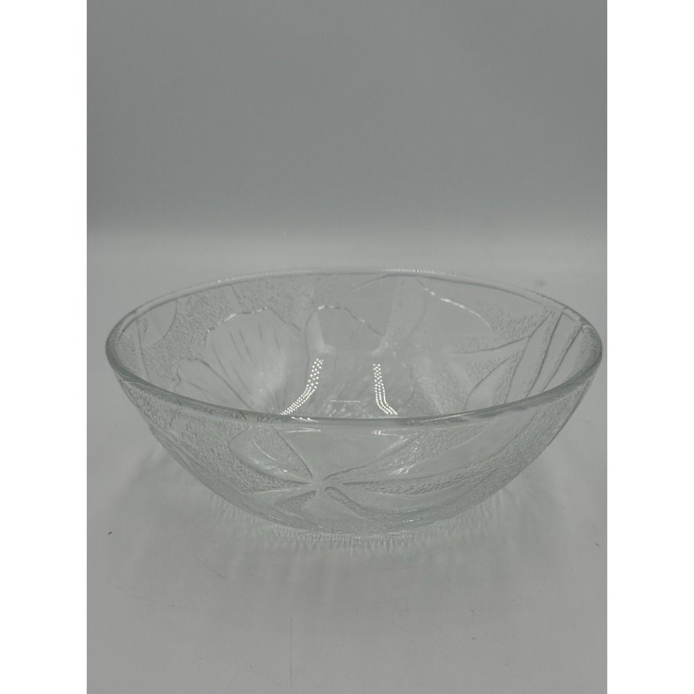 KIG Indonesia Hibiscus Clear Pattern Clear‎ Glass Bowl